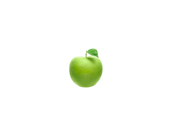 Πράσινο Μήλο Λευκό Φόντο Απομόνωση — Φωτογραφία Αρχείου