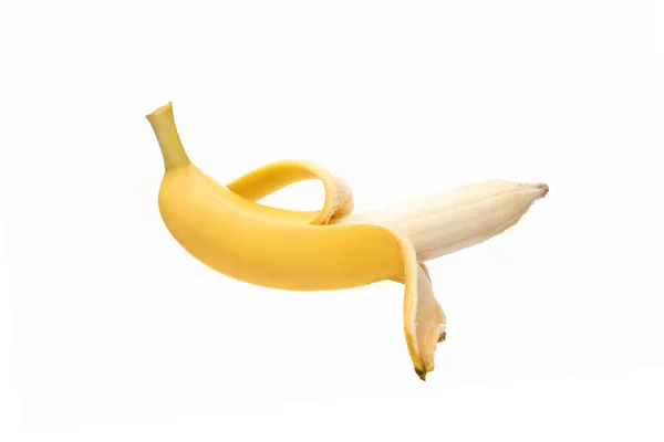 Banane Auf Weißem Hintergrund Isoliert — Stockfoto