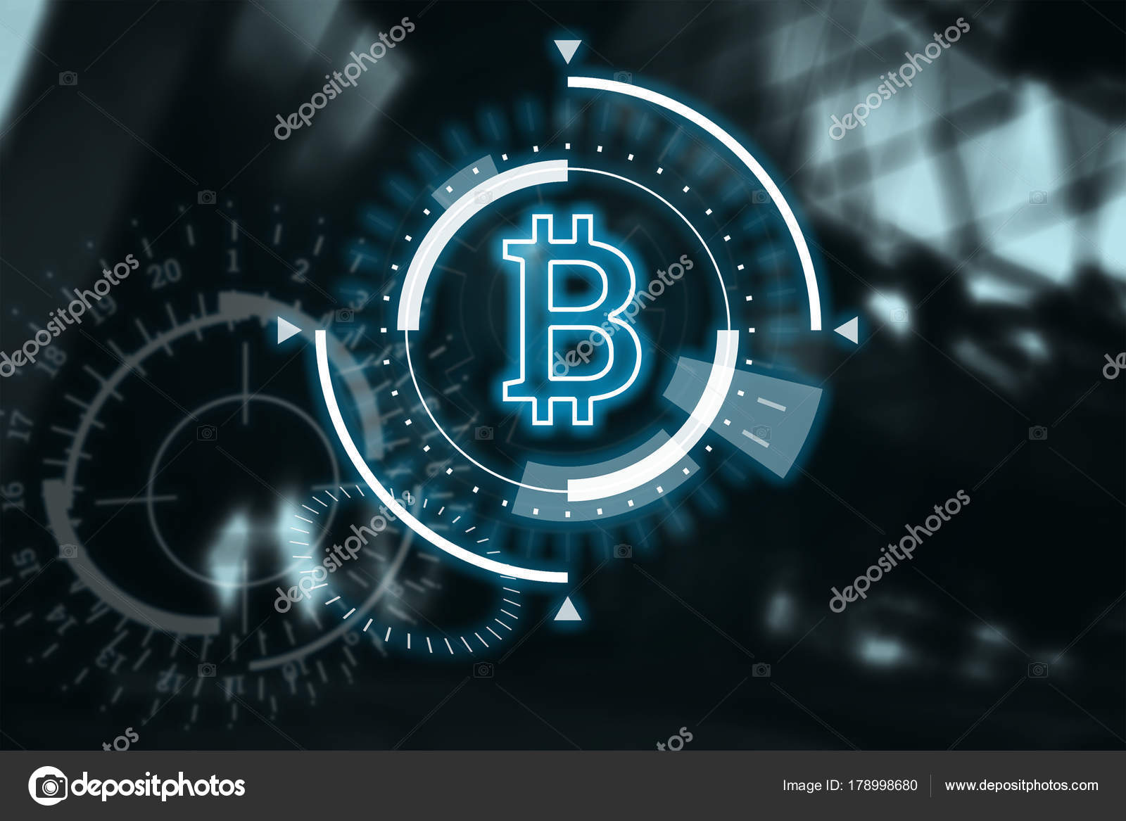 Image Bitcoin Hologram Blurred Dark Background Concept Crypto Currency  Blockchain — Stock Editorial Photo © MarkoAliaksandr #178998680