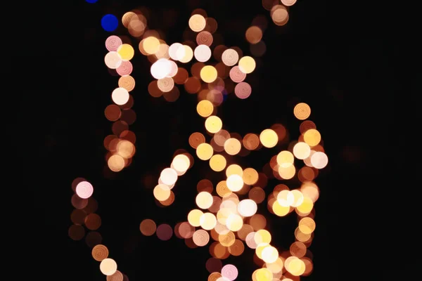 Luces Borrosas Navidad Sobre Fondo Negro Bokeh Luz Bokeh Abstracta — Foto de Stock