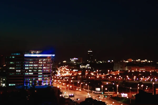 Gece Şehir Gece Bina Aydınlatma — Stok fotoğraf