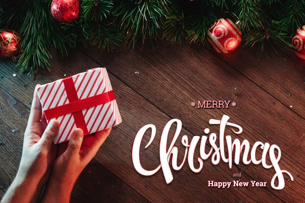 Die Inschrift Frohe Weihnachten Und Ein Gutes Neues Jahr Männliche — Stockfoto