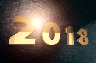 Mutlu yeni yıl 2018 metin tasarım arka plan. Tebrik kartı veya poster şablonu el ilanı veya davetiye tasarım. Yılbaşı tatil.