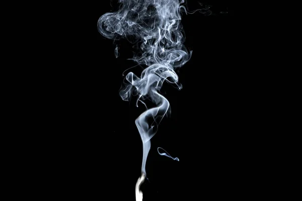 Astratto Fumo Bianco Isolato Sfondo Nero Isolato — Foto Stock