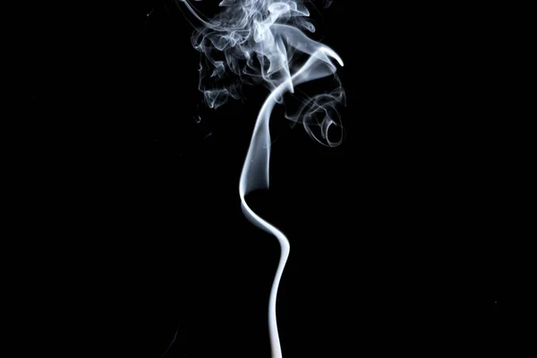 Abstrato Fumo Branco Isolado Sobre Fundo Preto Isolar — Fotografia de Stock