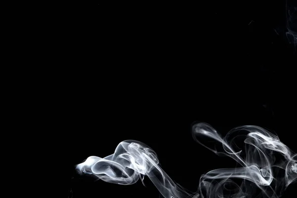 Absztrakt Fehér Füst Elszigetelt Fekete Háttér Elkülönítése — Stock Fotó