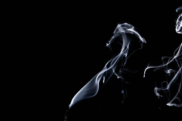 Absztrakt Fehér Füst Elszigetelt Fekete Háttér Elkülönítése — Stock Fotó