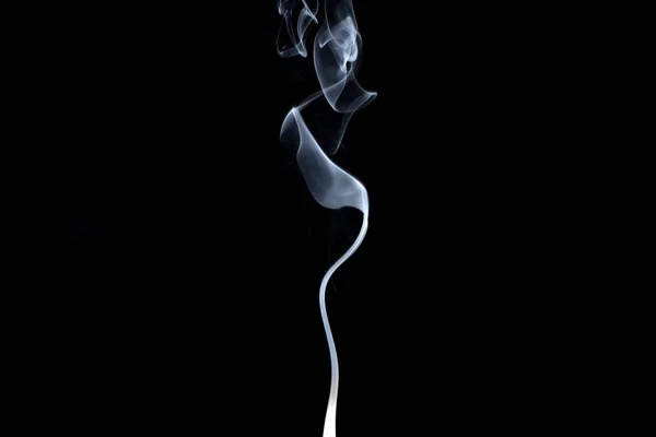 Astratto Fumo Bianco Isolato Sfondo Nero Isolato — Foto Stock
