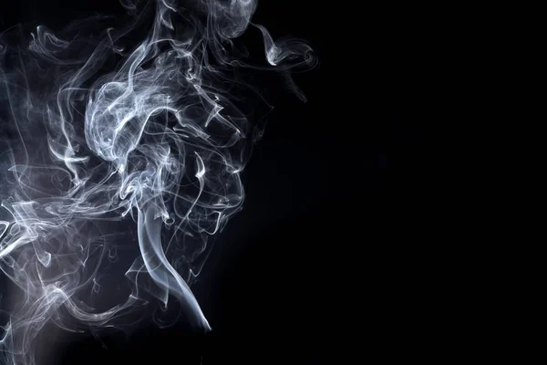 Abstraktní Bílý Kouř Samostatný Černém Pozadí Izolovat — Stock fotografie