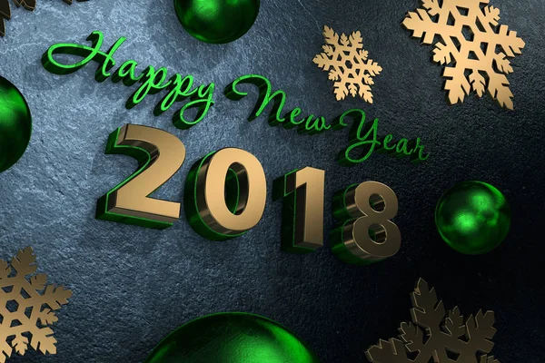 Mutlu Yeni Yıl 2018 Metin Tasarım Arka Plan Tebrik Kartı — Stok fotoğraf