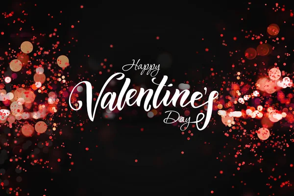 Fröhlicher Valentinstag festliches Web-Banner mit rosa Bokeh-Lichtern. . Zauberhaftes Festplakat, Banner. Nacht rosa funkelnden Hintergrund — Stockfoto