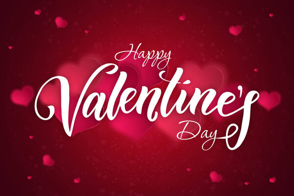 Happy Valentine 's Day festive web banner with pink hearts
.