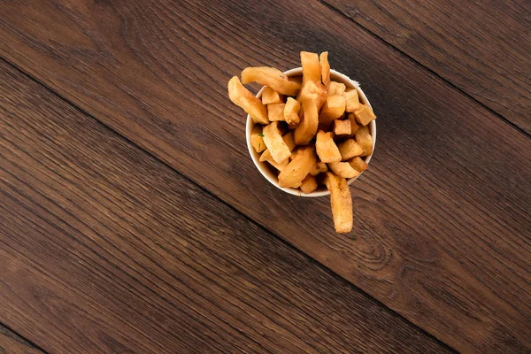 Sült Krumpli Egy Pohár Tetején Nézd — Stock Fotó