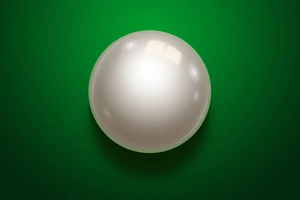 Чёрный реалистичный бильярдный шар на зелёном столе . — стоковое фото