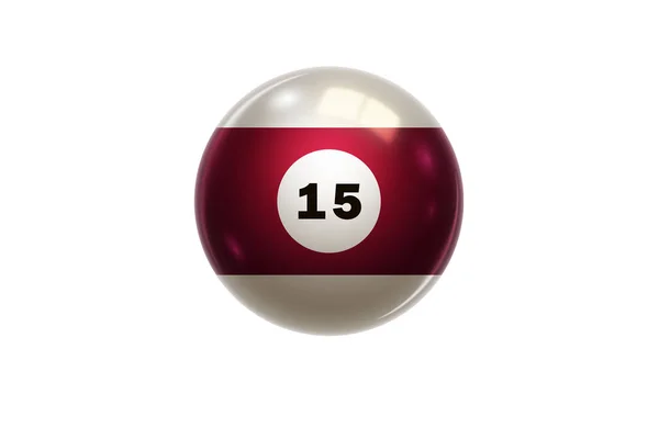 Більярд, Бордо м'яч у номері 15 п'ятнадцять років, ізольовані на білому тлі. Снукер. Ілюстрація. — стокове фото