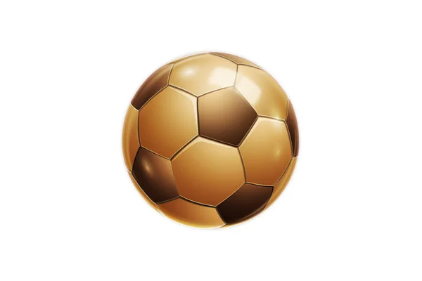 3d image of classic golden soccer ball — Stock Photo, Image