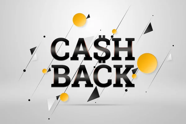 Inscription Cash Back, emblem image on white background. Business concept, money back, finances, customer focus. White, gold color. Illustration, 3d.