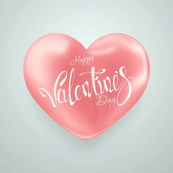 Diseño del día de San Valentín, gran corazón rosa sobre un fondo claro. Cartel de venta, en blanco, amor, venta, volante. Ilustración 3D, renderizado 3D . — Foto de Stock