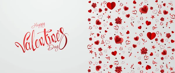 Happy Valentines Day banner skabelon, flyer, invitationskort. Lysbaggrund . - Stock-foto