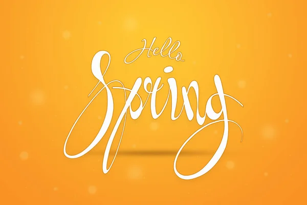 Iscrizione manoscritta ciao primavera. Primavera floreale sfondo naturale. Copia spazio . — Foto Stock
