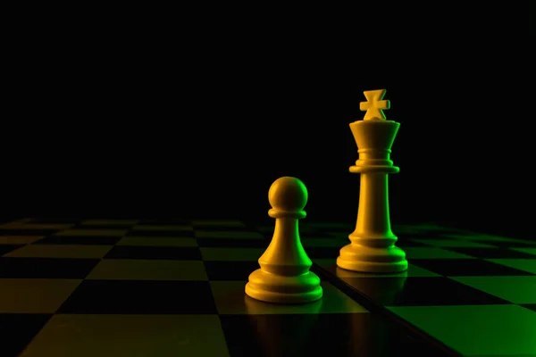 Close Hand Makes Pawn Move Chess Chessboard Game Confrontation — Stock Photo, Image