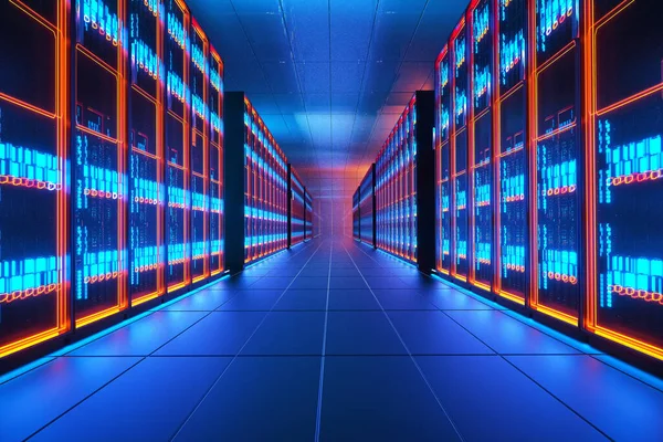 Render Server Server Room Center Internet Connection Dig Data Copy — Stock Photo, Image
