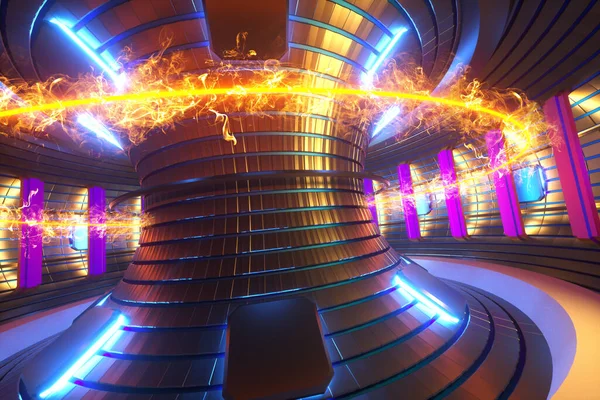 Réacteur Fusion Render Fusion Nucléaire Tokamak Intérieur Plasma Chauffé Forme — Photo