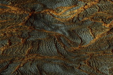 3 boyutlu görüntüleme. Kara altın doğal doku. Soyut siyah, altın ve sarı arka plan. Dijital duvar fayanslarının dizaynı için taş dokusu. Boşluğu kopyala