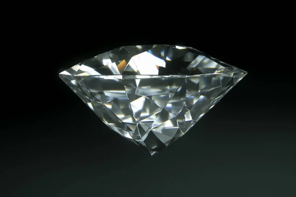 Vykreslování Fotorealistický Diamant Izolované Černém Pozadí Luxusní Koncept Krocení Hodnoty — Stock fotografie