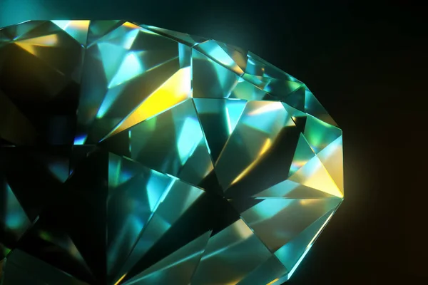 Render Photorealistic Diamond Isolated Black Background Luxury Concept Taming Value — 스톡 사진