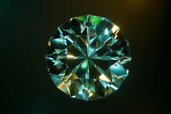 Gör Fotorealistisk Diamant Isolerad Svart Bakgrund Lyx Koncept För Tämjande — Stockfoto