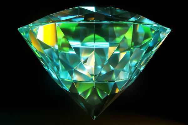 Gör Fotorealistisk Diamant Isolerad Svart Bakgrund Lyx Koncept För Tämjande — Stockfoto