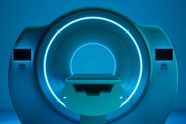Mri Machine Magnetic Resonance Imaging Machine Dark Blue Background Concept — Stock Photo, Image