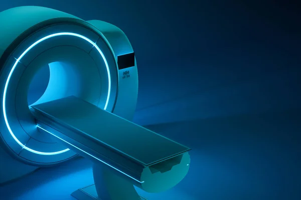 Mri Machine Magnetic Resonance Imaging Machine Dark Blue Background Concept — Stock Photo, Image