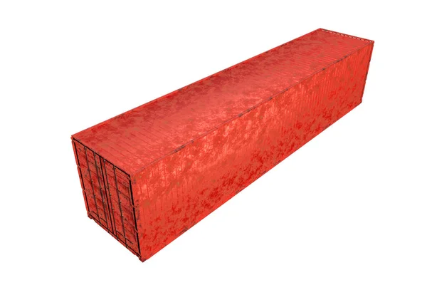 Röd Havsbehållare Isolerad Vit Bakgrund Logistikkoncept Snabb Leverans Rendering Visualisering — Stockfoto
