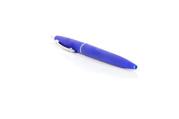 Bolígrafo Azul Aislado Sobre Fondo Blanco Concepto Tecnológico —  Fotos de Stock