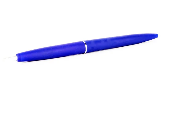 Penna Blu Sfera Isolata Sfondo Bianco Concetto Tecnologico — Foto Stock