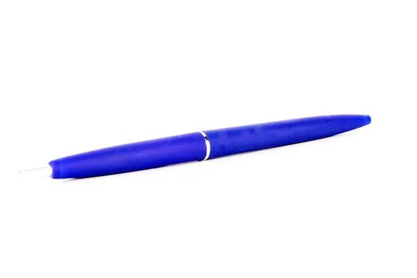 Bolígrafo Azul Aislado Sobre Fondo Blanco Concepto Tecnológico —  Fotos de Stock