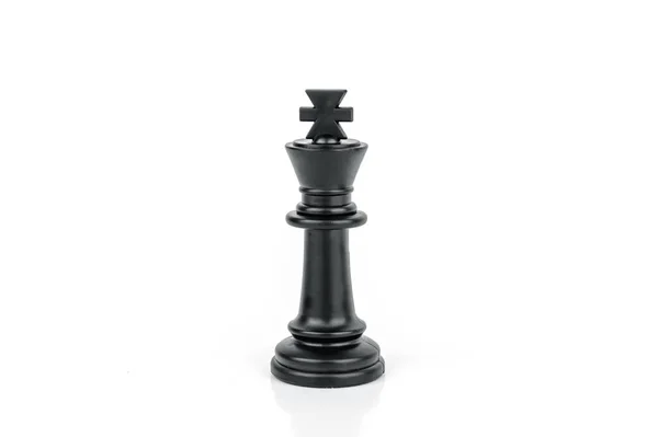 Black Chess Piece King Isolated White Background Concept Board Games — Stock Photo, Image