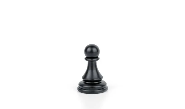 Svart Bonde Schackpjäs Isolerad Vit Bakgrund Begreppet Brädspel Logik Träning — Stockfoto