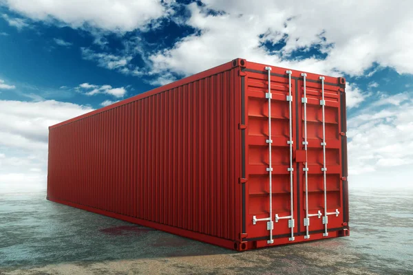 Seecontainern Vor Blauem Himmel Industriehafen Mit Containern Logistikkonzept Schnelle Lieferung — Stockfoto