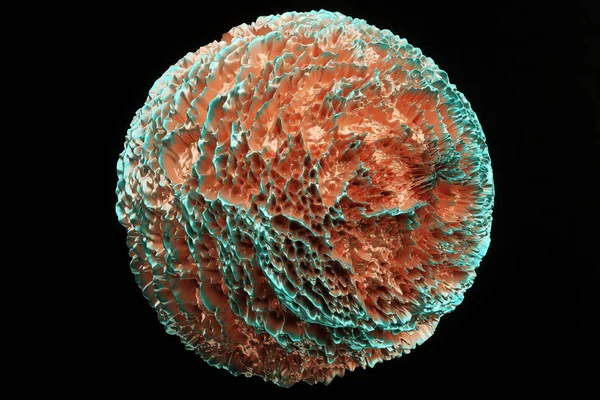 具有混沌结构的球体 在黑暗背景下的抽象分子 未来的形状 3D渲染 3D插图 — 图库照片