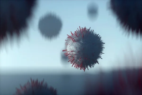 Сфера Хаотичною Структурою Абстрактна Молекула Темному Тлі Вірус Бактерія Футуристична — стокове фото