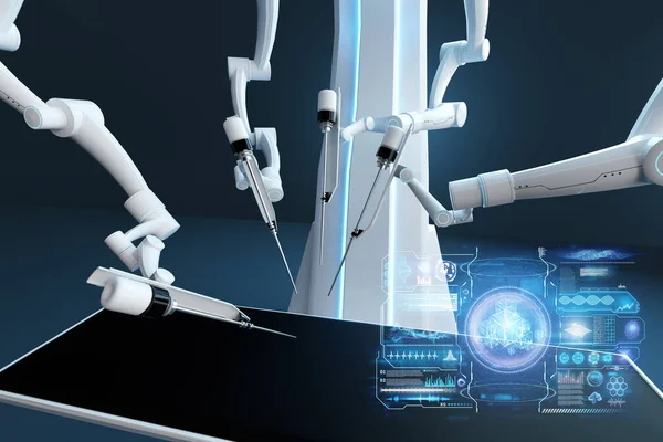 Robot Surgeon Robotic Equipment Minimally Invasive Surgical Innovation Three Dimensional — Stock Photo, Image