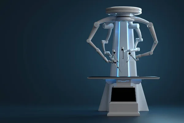 Robot Chirurg Sprzęt Robotyczny Minimalnie Inwazyjna Innowacja Chirurgiczna Trójwymiarowym Przeglądem — Zdjęcie stockowe