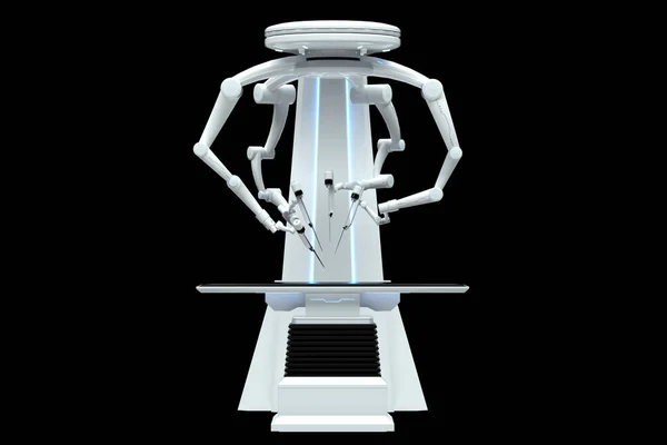Робот Хірург Роботизована Техніка Маніпулятори Ізольовані Темному Тлі Технології Майбутнє — стокове фото