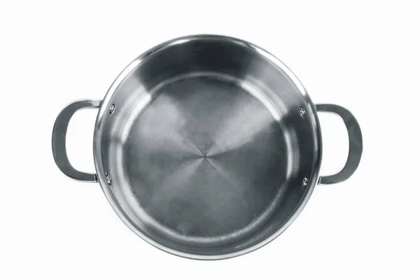 Metal Pan Beyaz Arkaplanda Izole Edildi — Stok fotoğraf