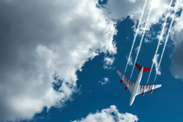 Passagierflugzeug Linienflugzeug Vor Blauem Himmel Das Konzept Von Flugreisen Reisen — Stockfoto