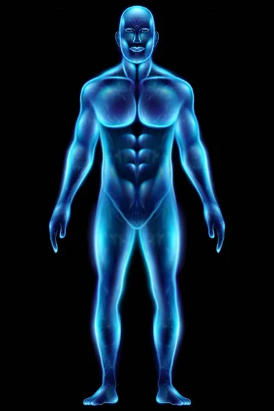 Holograma Cuerpo Humano Salud Futuro Ciencia Médica Moderna Futuro Ilustración —  Fotos de Stock