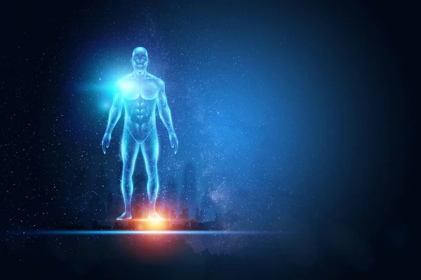 Hologram Human Body Healthcare Future Modern Medical Science Future Illustration — Stock Photo, Image